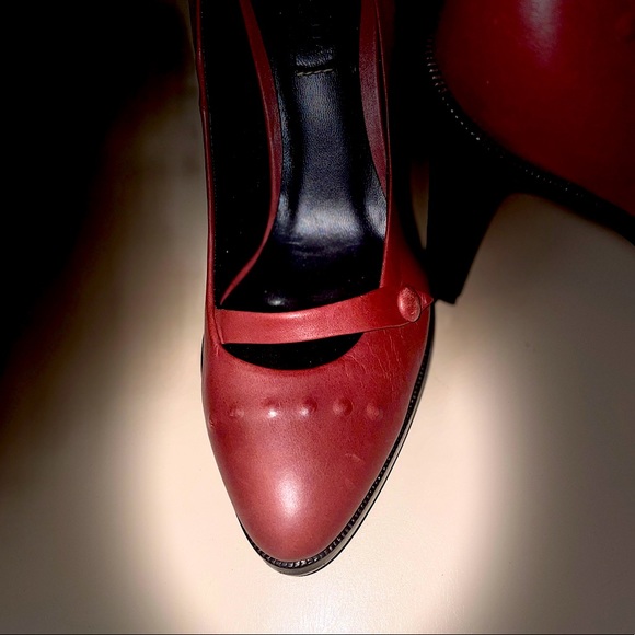 Bottega Veneta Mary Jane Leather Pump Heels in Dark Rose and Black • Size: 36.5 - Picture 2 of 14